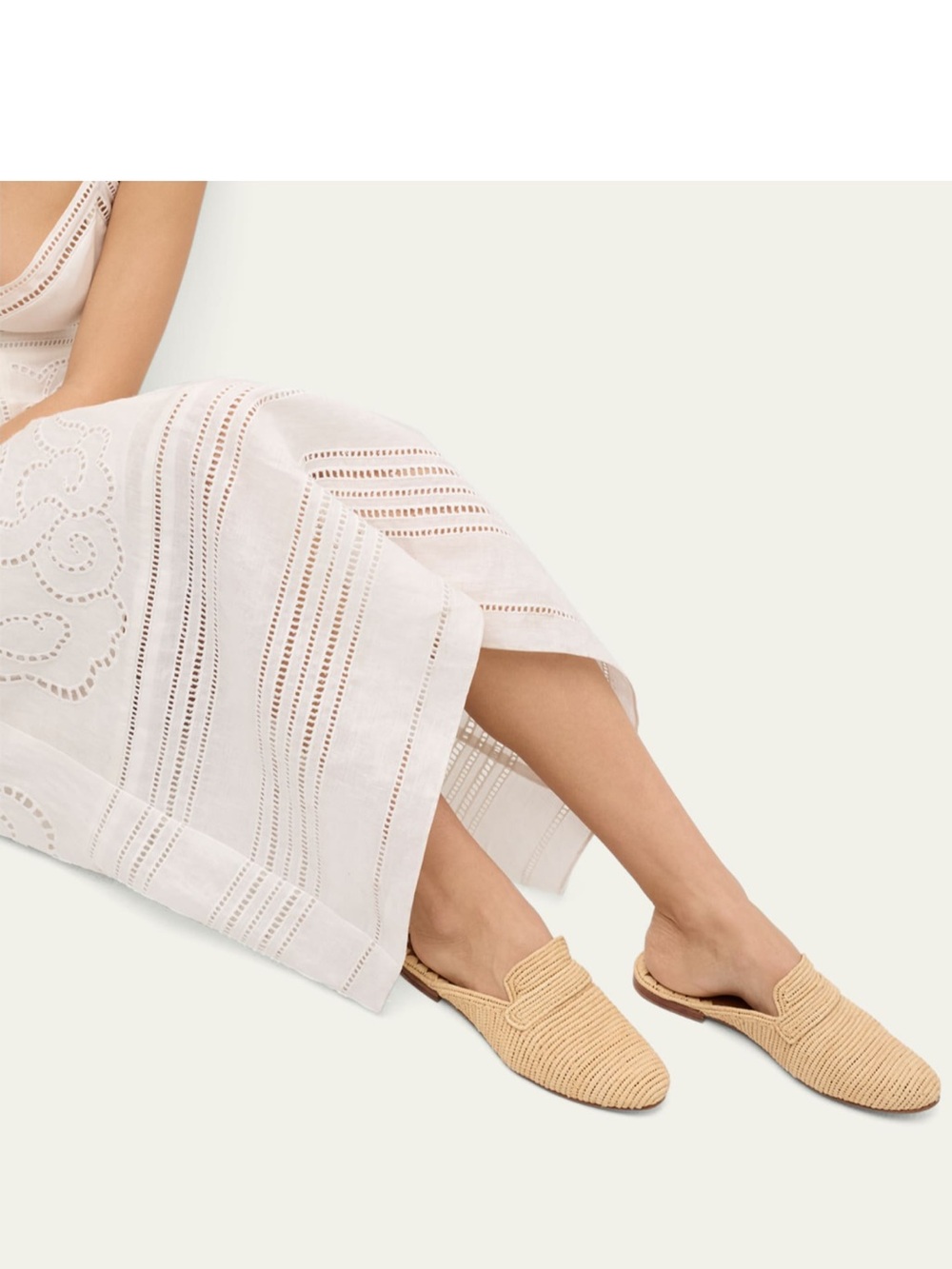 Carrie Forbes Tapa Raffia Slip-On Mule Loafers Women 40